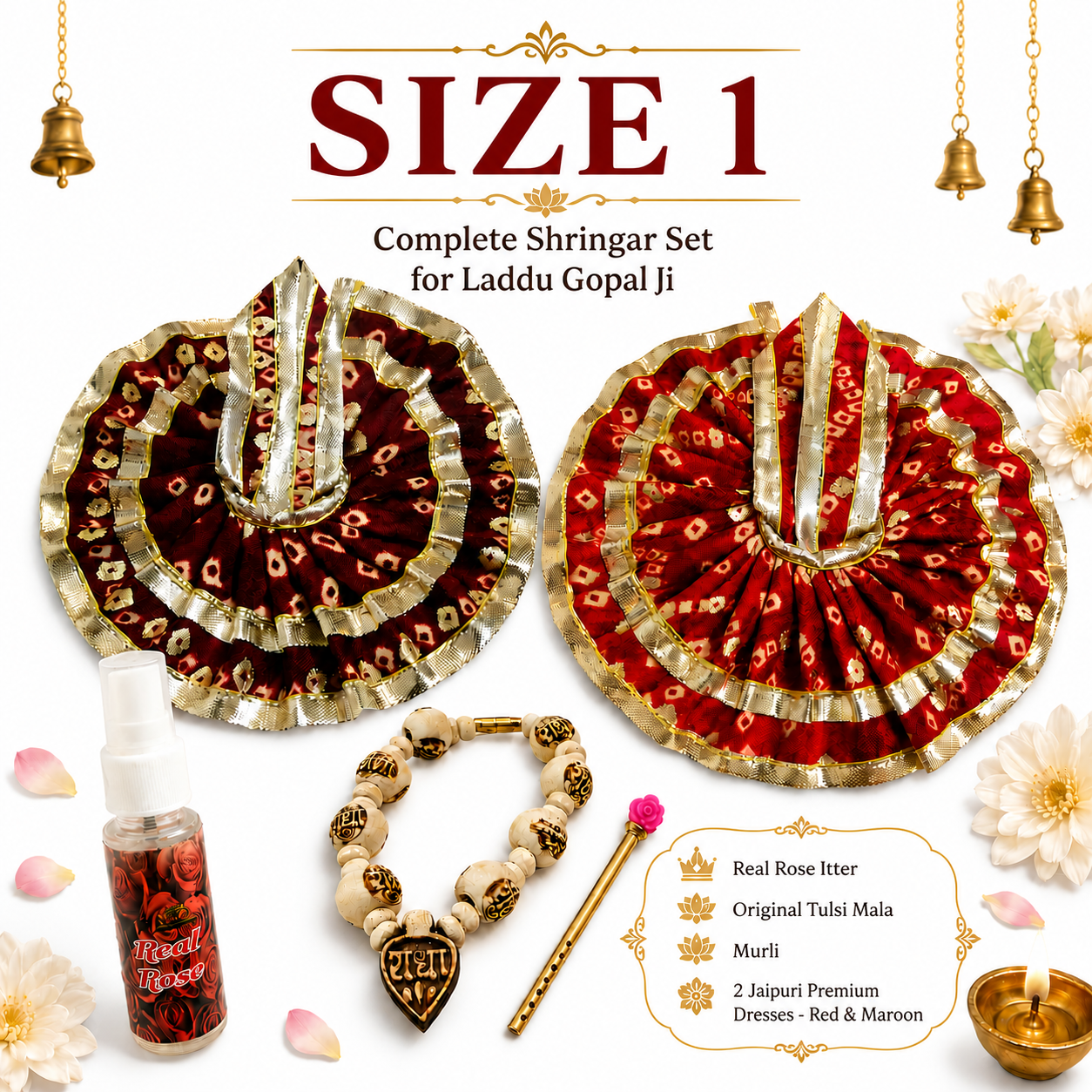 Jaipuri Style Laddu Gopal Dresses Size 0 to 1